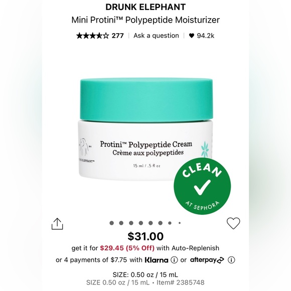 Drunk Elephant Beste No. 9 Jelly Cleanser and Protini Polypeptide Cream Duo Set - Picture 6 of 11